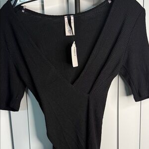 MM Couture Black Short Sleeve Top